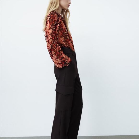 ZARA PRINTED RUFFLED BODYSUIT MULTICOLORED - Picture 6 of 9